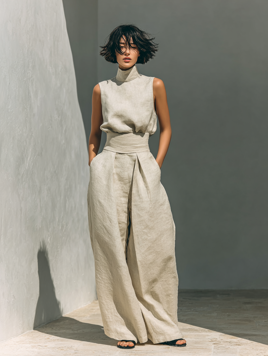 SARAH | WOMEN'S WIDE LEG LINEN SET