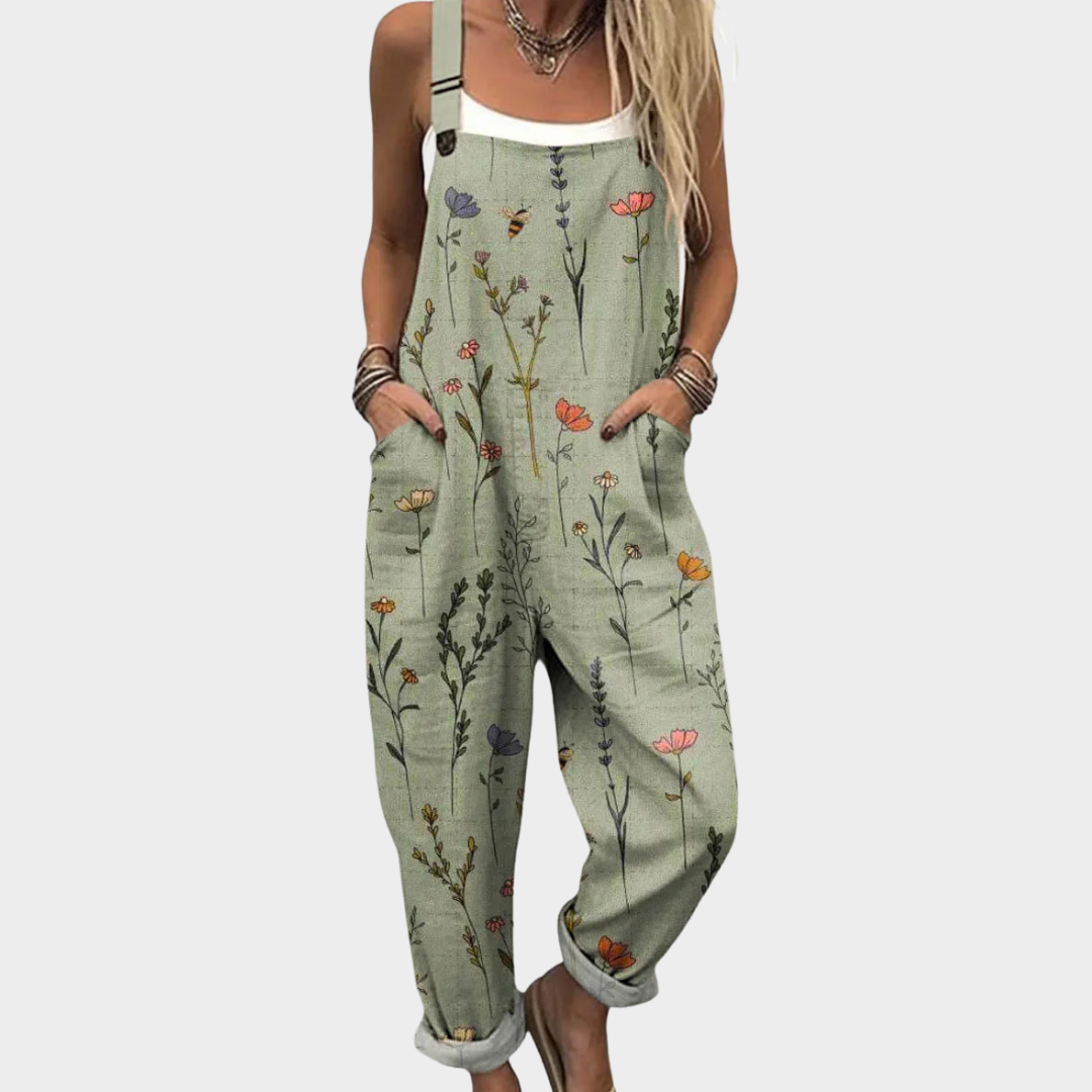 SARAH | DELICATE FLOWER DUNGAREES FOR WOMEN