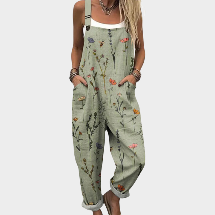 SARAH | DELICATE FLOWER DUNGAREES FOR WOMEN