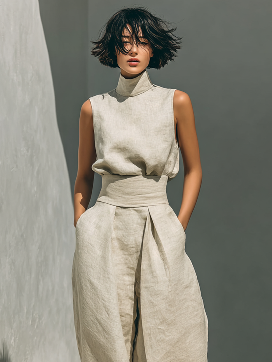 SARAH | WOMEN'S WIDE LEG LINEN SET