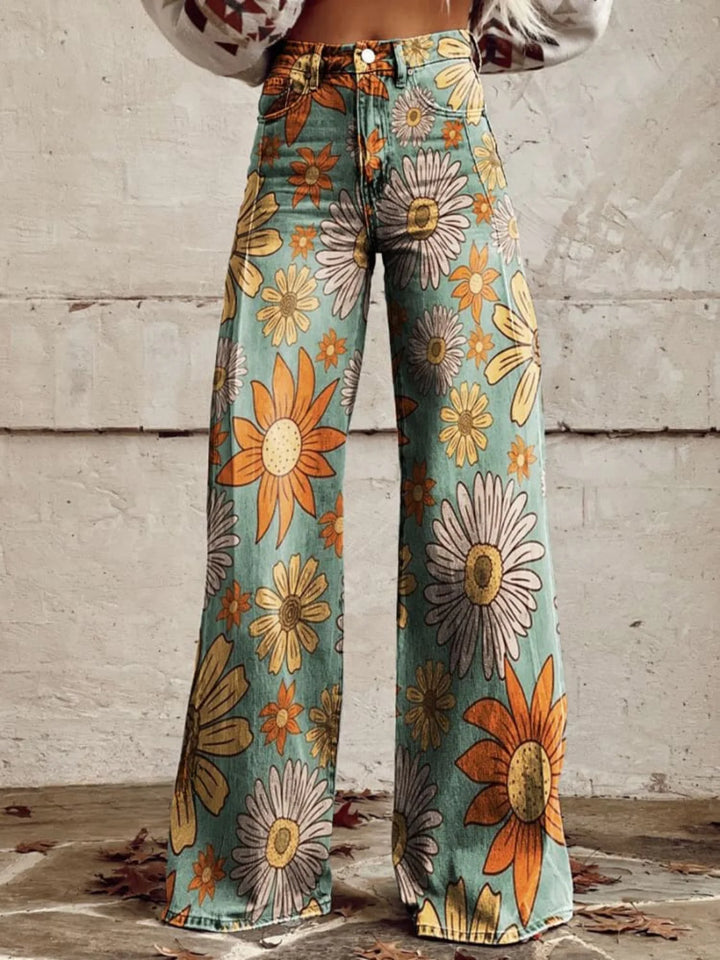 Léna - Floral Wide Leg Trousers