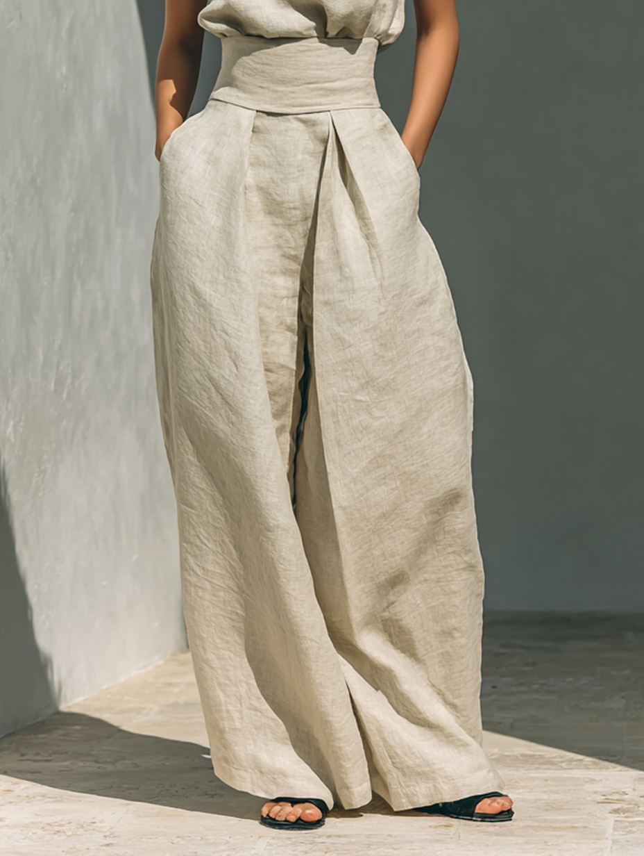SARAH | WOMEN'S WIDE LEG LINEN SET