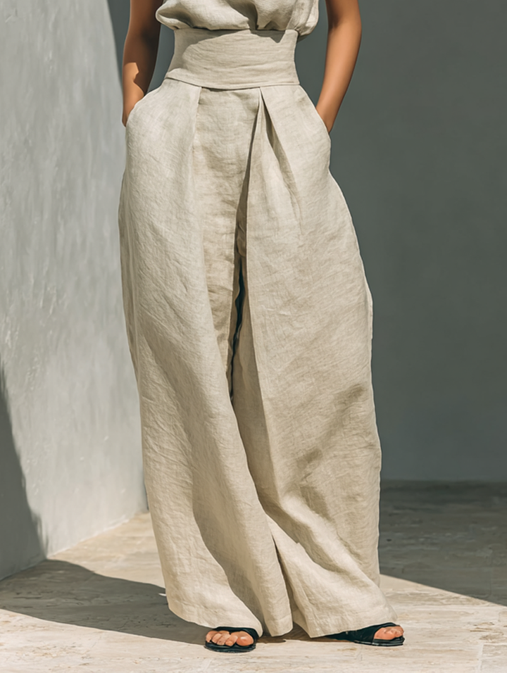 SARAH | WOMEN'S WIDE LEG LINEN SET