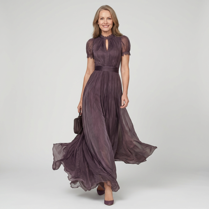 Ashley | Vintage Elegant Chiffon Maxi Dress