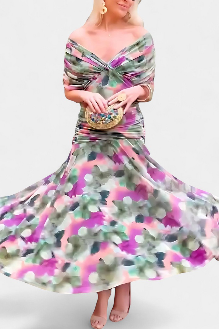 Florendra™ | The Flattering Floral V-Neck Dress