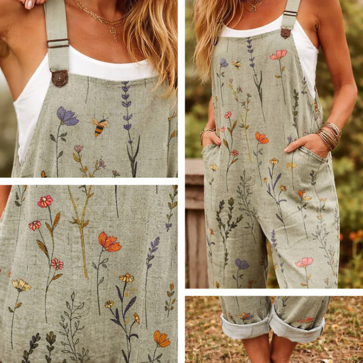 SARAH | DELICATE FLOWER DUNGAREES FOR WOMEN