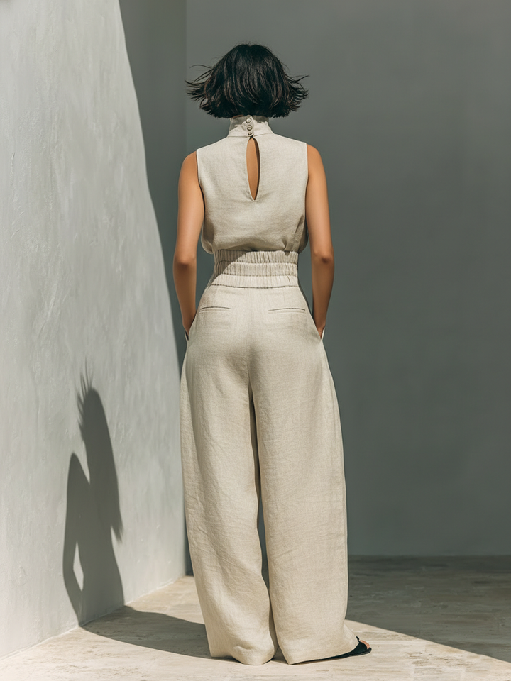 SARAH | WOMEN'S WIDE LEG LINEN SET