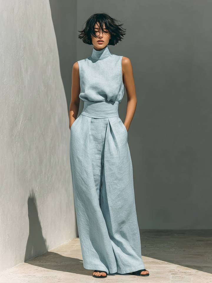 SARAH | WOMEN'S WIDE LEG LINEN SET