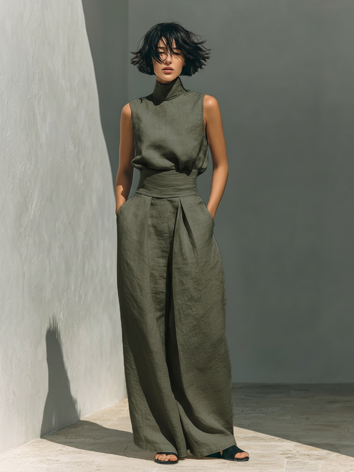 SARAH | WOMEN'S WIDE LEG LINEN SET