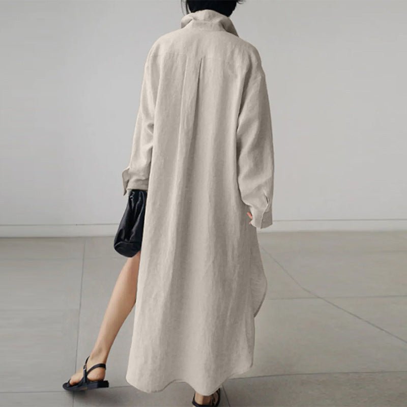 Oversized Linen Shirt Dress – Effortless & Breathable