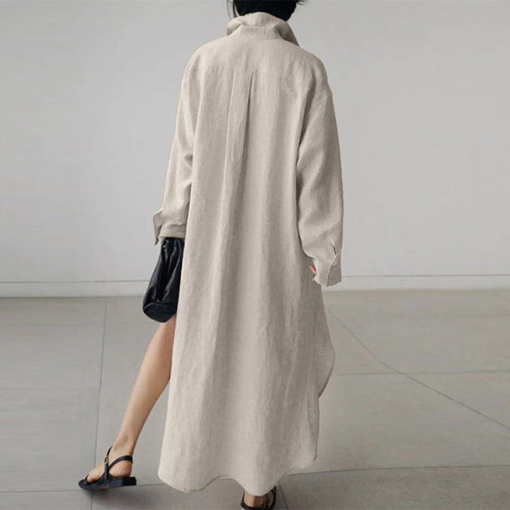 Oversized Linen Shirt Dress – Effortless & Breathable