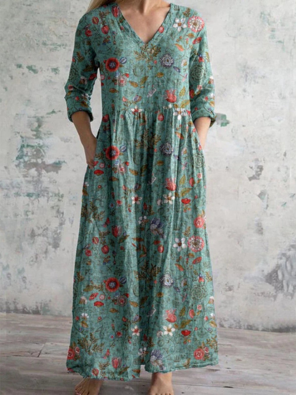 Eleanor | Elegant Vintage Floral Maxi Dress