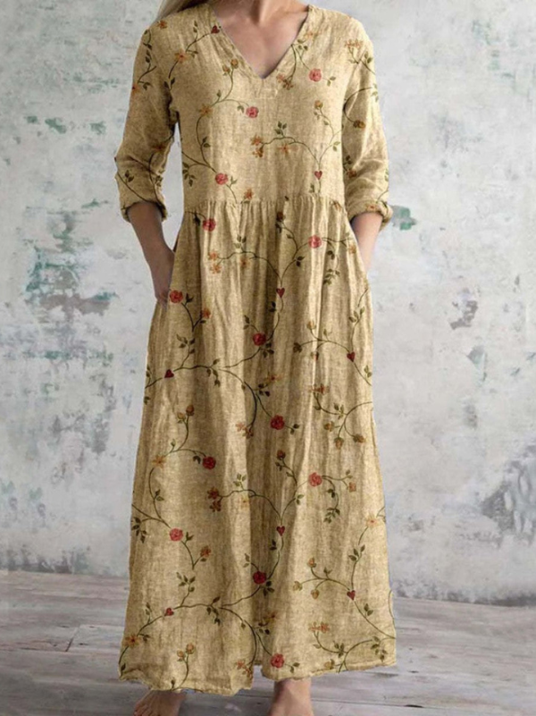 Eleanor | Elegant Vintage Floral Maxi Dress