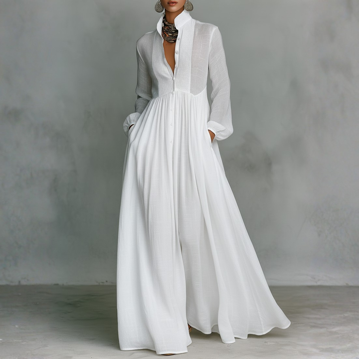 Serena | Flowing Button-Front Maxi Dress