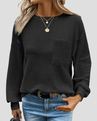 LIORA™ - Cozy Oversized Long Sleeve Crewneck Blouse
