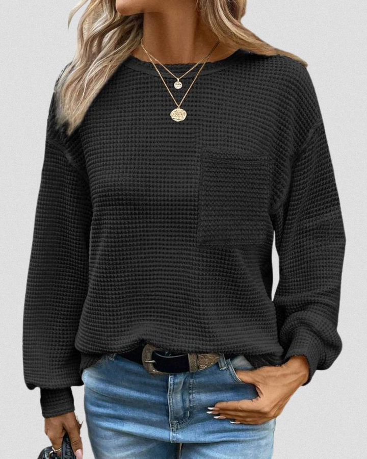 LIORA™ - Cozy Oversized Long Sleeve Crewneck Blouse
