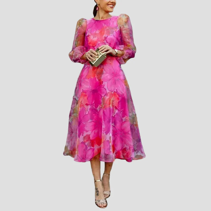 Aria | Floral Print Midi Dress
