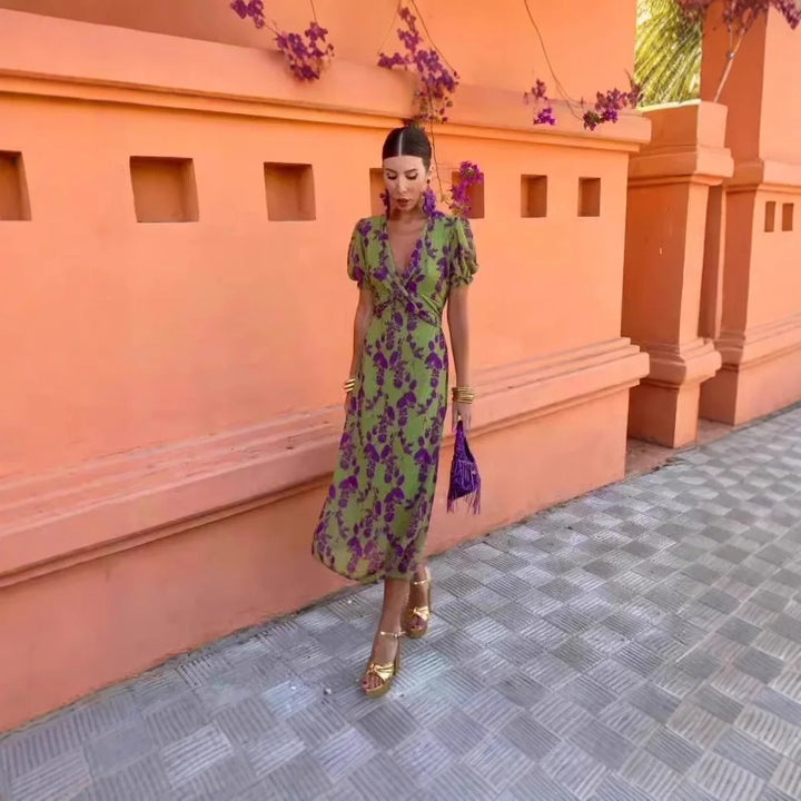 Velmira™ | The Elegant Tummy-Flattering V-Neck Dress