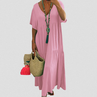 LINNEA™ – Soft Ruffle V-Neck Maxi Dress