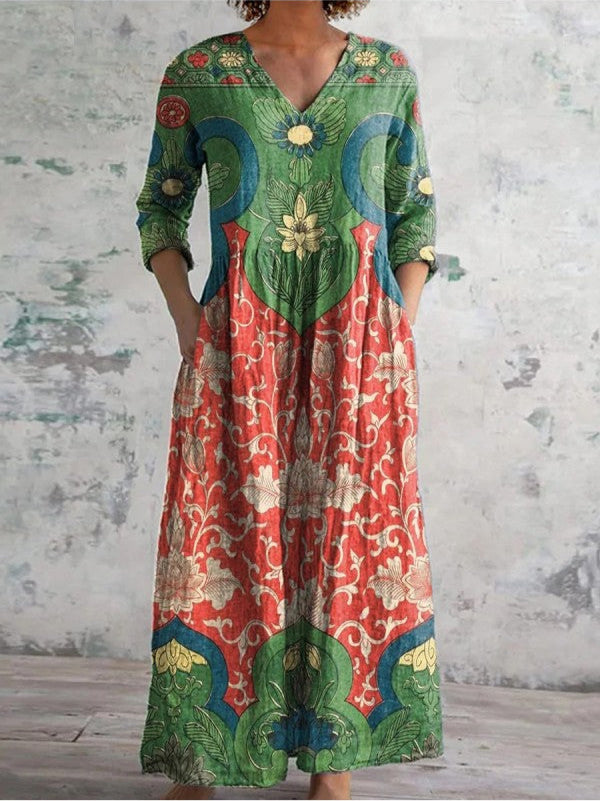 Eleanor | Elegant Vintage Floral Maxi Dress