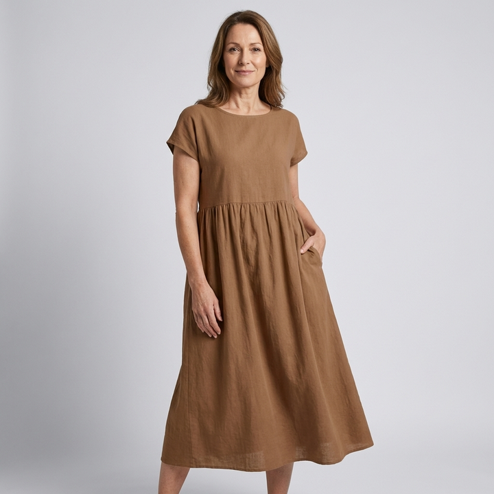 Charlotte | Timeless Linen Midi Dress
