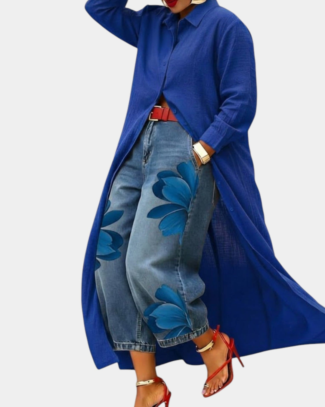 Sharon | Set of dress and wide jeans