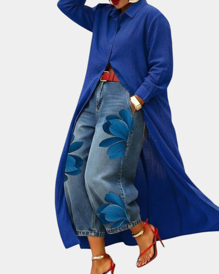 Sharon | Set of dress and wide jeans