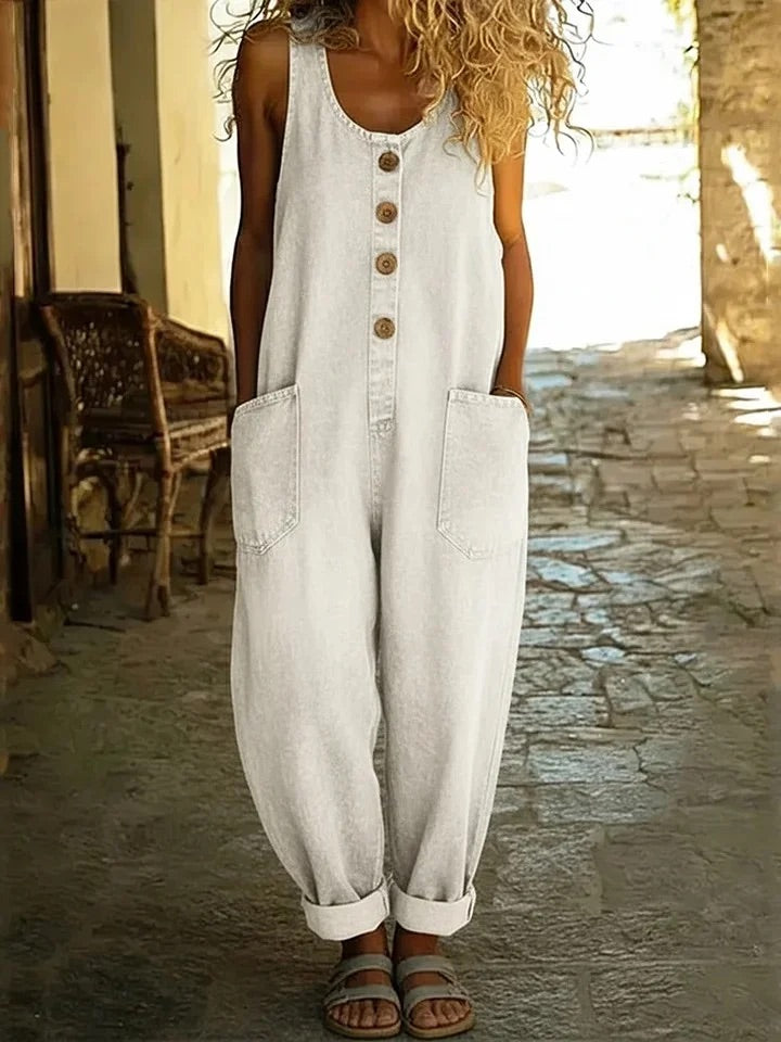 Saylor | Vintage Washed Cotton Denim Dungarees