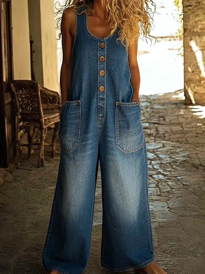 Saylor | Vintage Washed Cotton Denim Dungarees