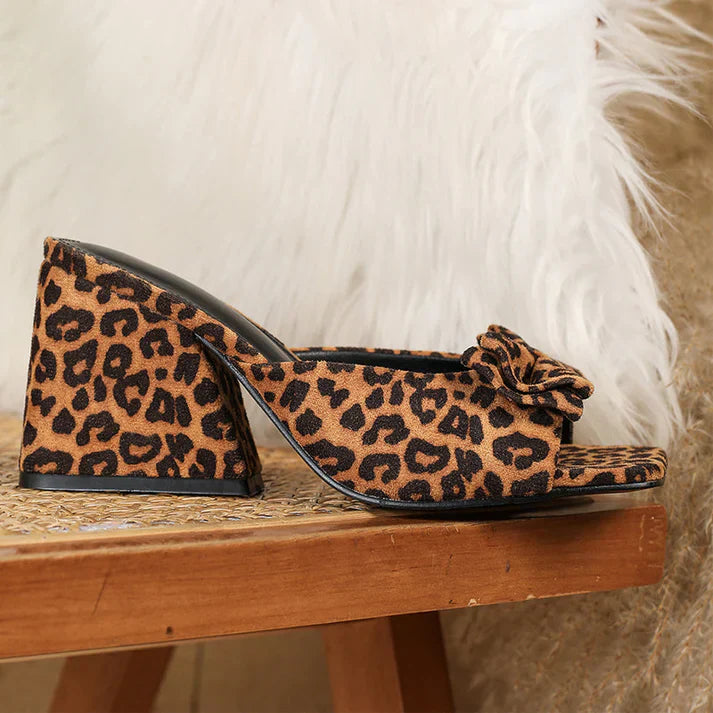 Leopard Bow Heels – Bold & Chic Statement Sandals